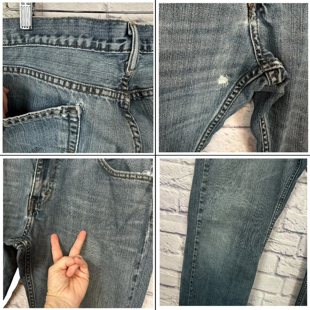Levis 527 Jeans Mens 36x32 Blue Bootcut 2012 Cowboy Western‎ Fade Whiskers Y2K